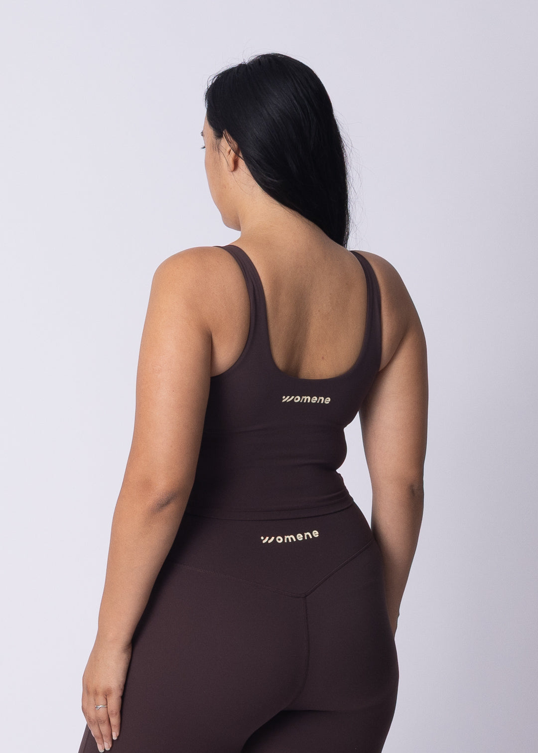 Close-up of flatlock seams and buttersoft fabric detail on Moments Sports Bra