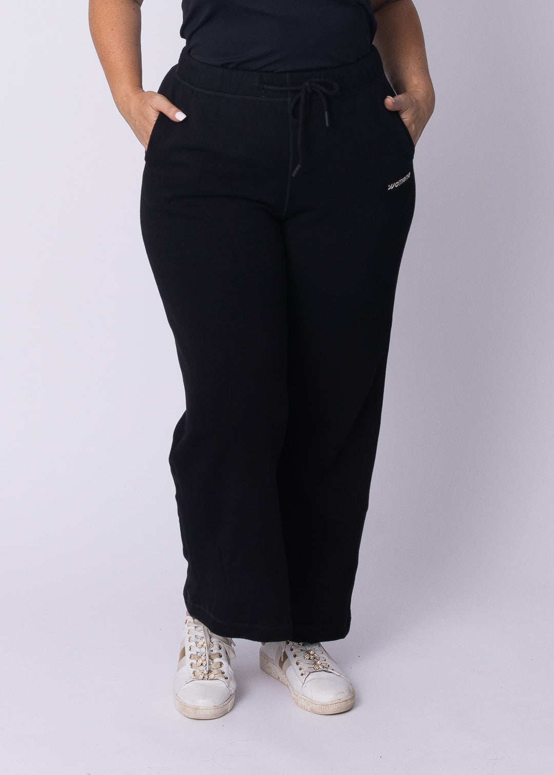 Close-up of drawstring waistband and premium cotton detail on Moments Joggers