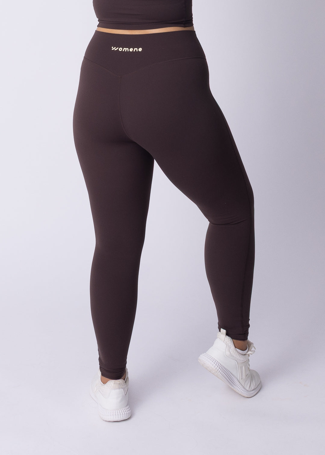 Back view of Moments High Waisted Leggings showing contoured fit and flatlock seams